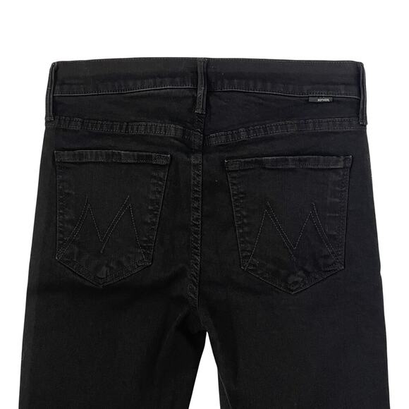 MOTHER The Rascal Ankle Fray Jeans Guilty Flash - Black -  Beaded Side Stripe 26 - Picture 6 of 10